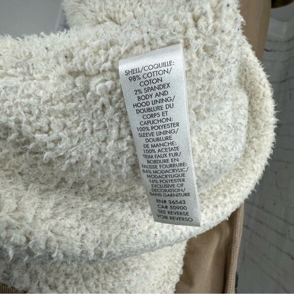 Calvin Klein Women’s Tan Hooded Sherpa Mid-Length Coastal Parka Coat S/C41 - Picture 8 of 16